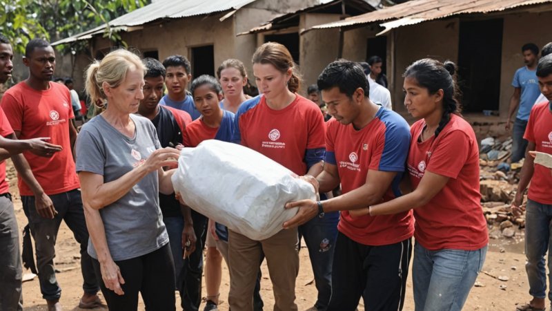 international volunteers, disaster relief, humanitarian aid, community service, volunteering, global issues, health and wellbeing